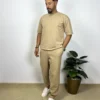 Pantalon et T-shirt Oversize en coton Lycra 270 GSM Simple Beig – Image 3