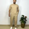 Pantalon et T-shirt Oversize en coton Lycra 270 GSM Simple Beig – Image 2