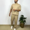Pantalon et T-shirt Oversize en coton Lycra 270 GSM Simple Beig